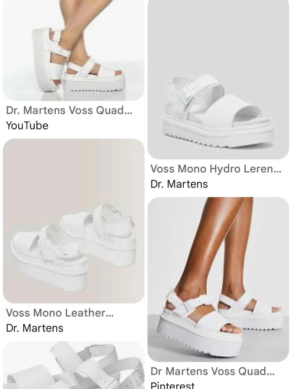 Dr. Martens White Platform Sandals with Chunky Soles